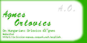 agnes orlovics business card